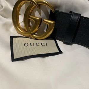 Black Double G Gucci Belt Size 80